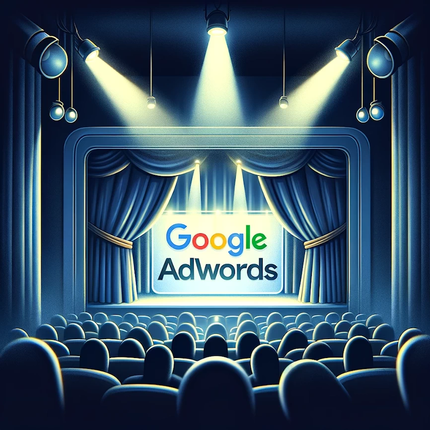 une scène de théâtre représentant Google AdWords en action